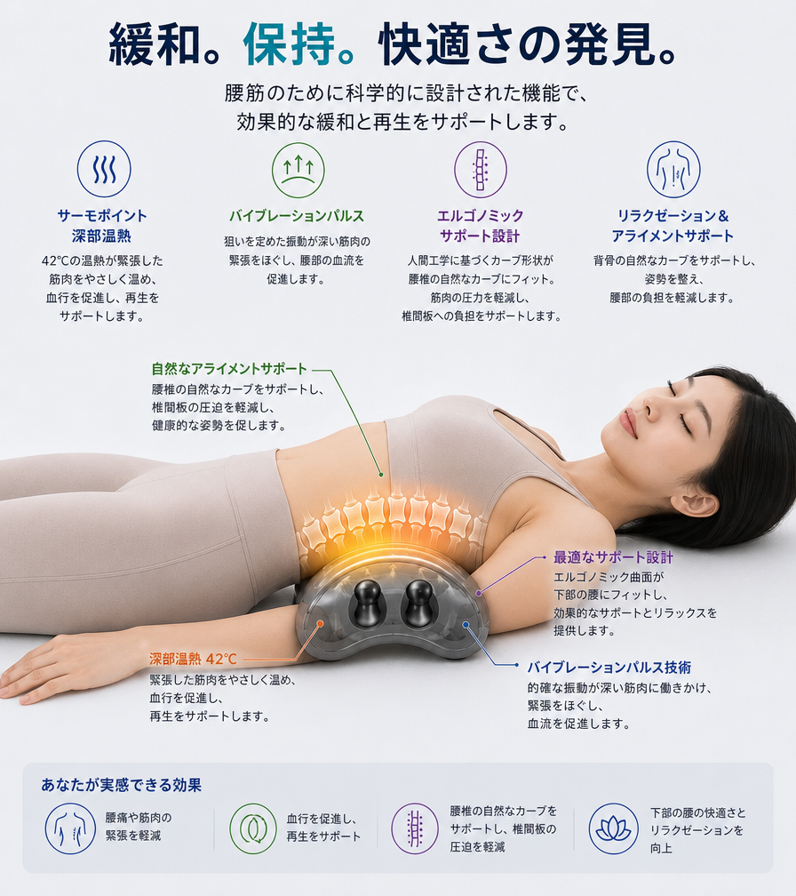 3-in-1 背中マッサージクッション